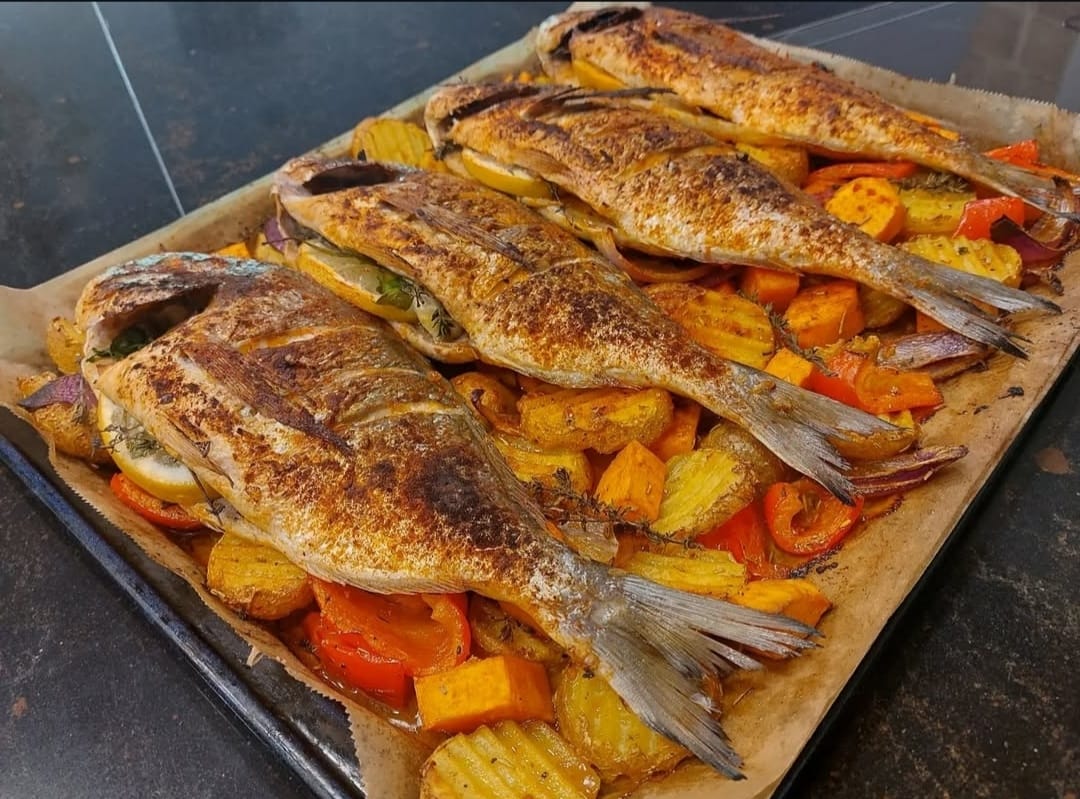 Fırında Sebzeli Çupra