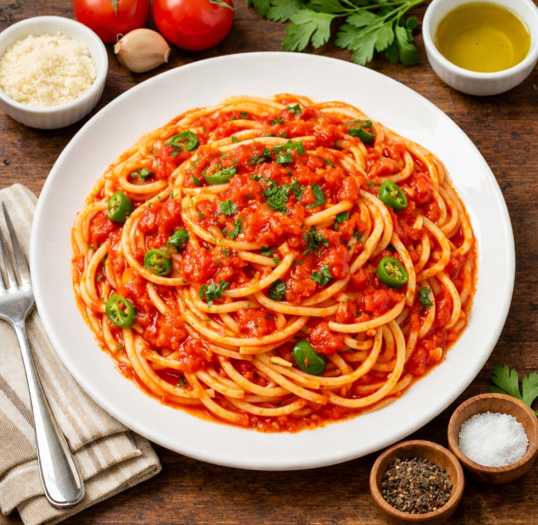 Domates Soslu Makarna Tarifi